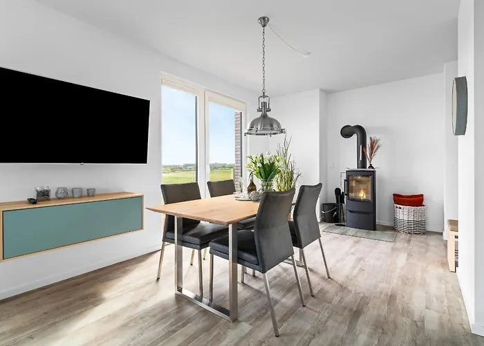 Beachviewfour- 3og, Meerblick, Balkon, Kamin, Sauna Olpenæs